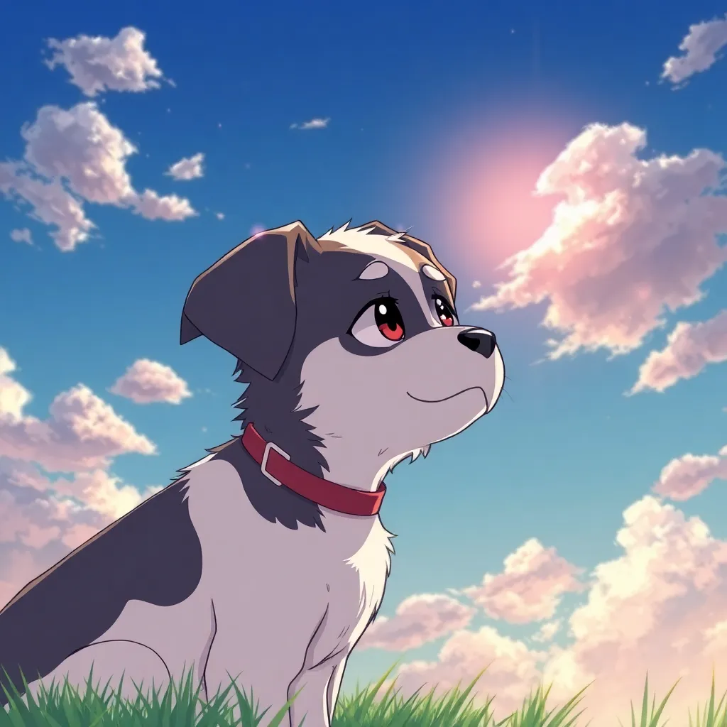 Prompt: a anime dog in sky